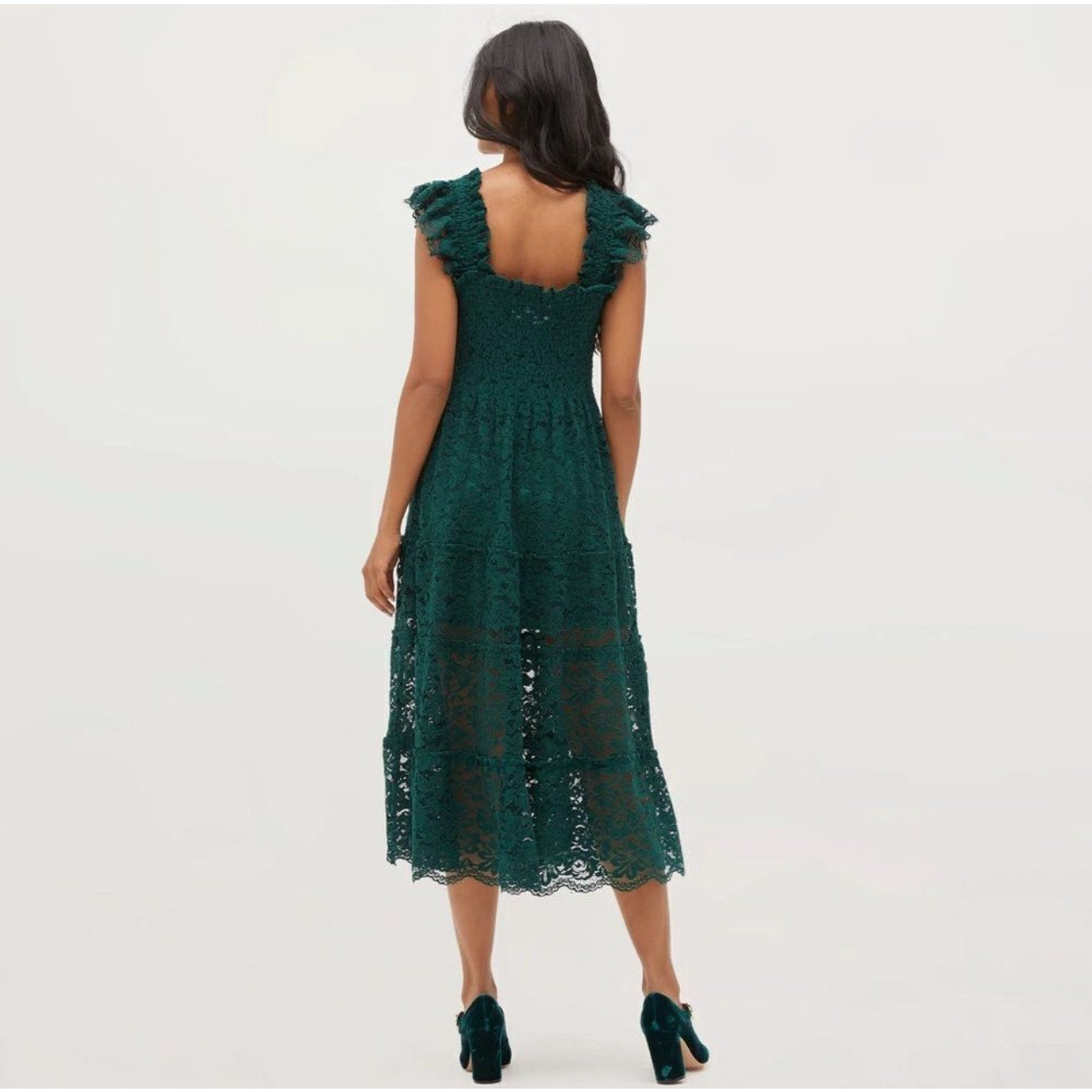 Hill House Home The Lace Nap Dress Collector's Ed Botanical Garden Green Size Sm