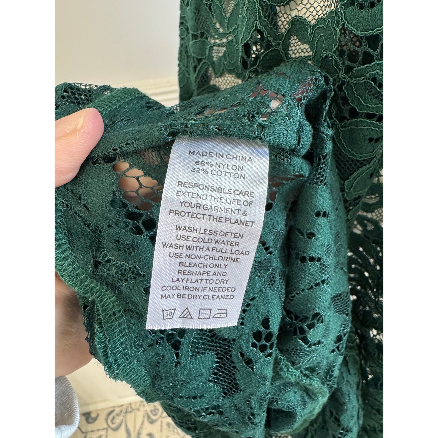 Hill House Home The Lace Nap Dress Collector's Ed Botanical Garden Green Size Sm