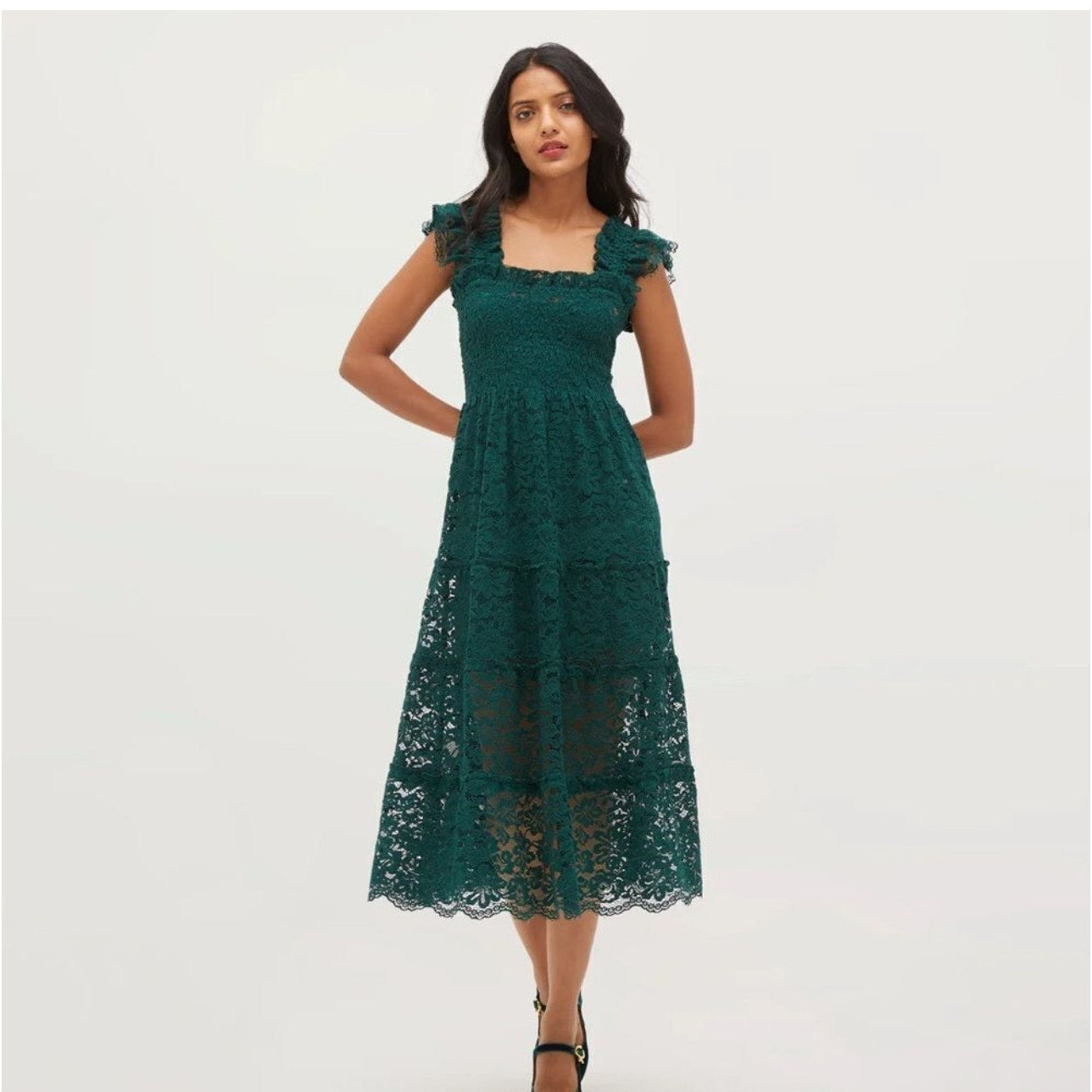 Hill House Home The Lace Nap Dress Collector's Ed Botanical Garden Green Size Sm