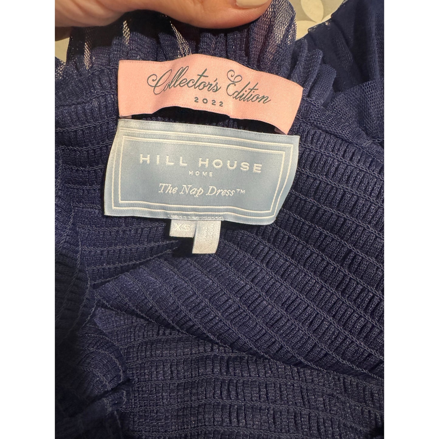 Hill House Home The Nap Dress Navy Blue Sheer Tulle Collector's Edition Size S
