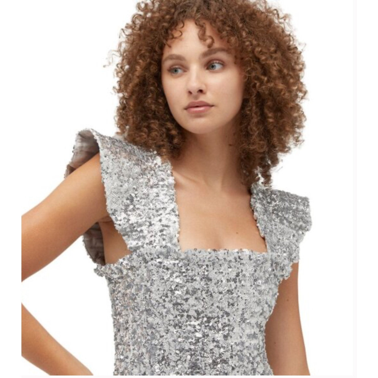Hill House Home The Ellie Nap Dress Silver Sequin Collectors Edition Size Small