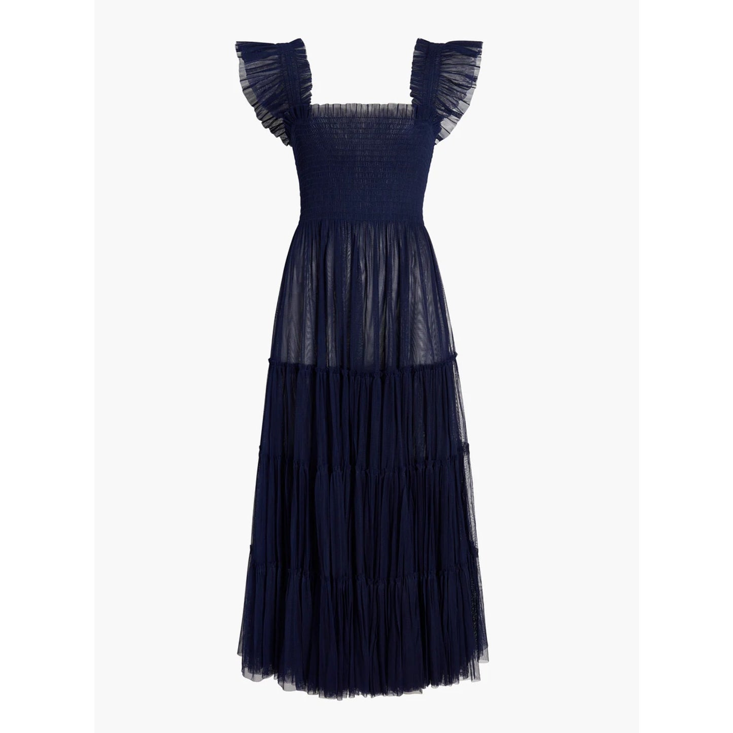 Hill House Home The Nap Dress Navy Blue Sheer Tulle Collector's Edition Size S