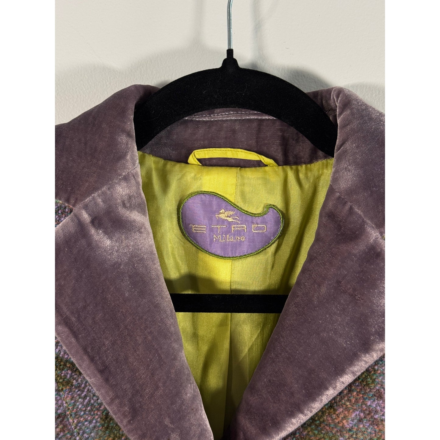 Etro Tweed Wool-Blend Floral Blazer with Velvet Collar Size XS – Tailored Jacket