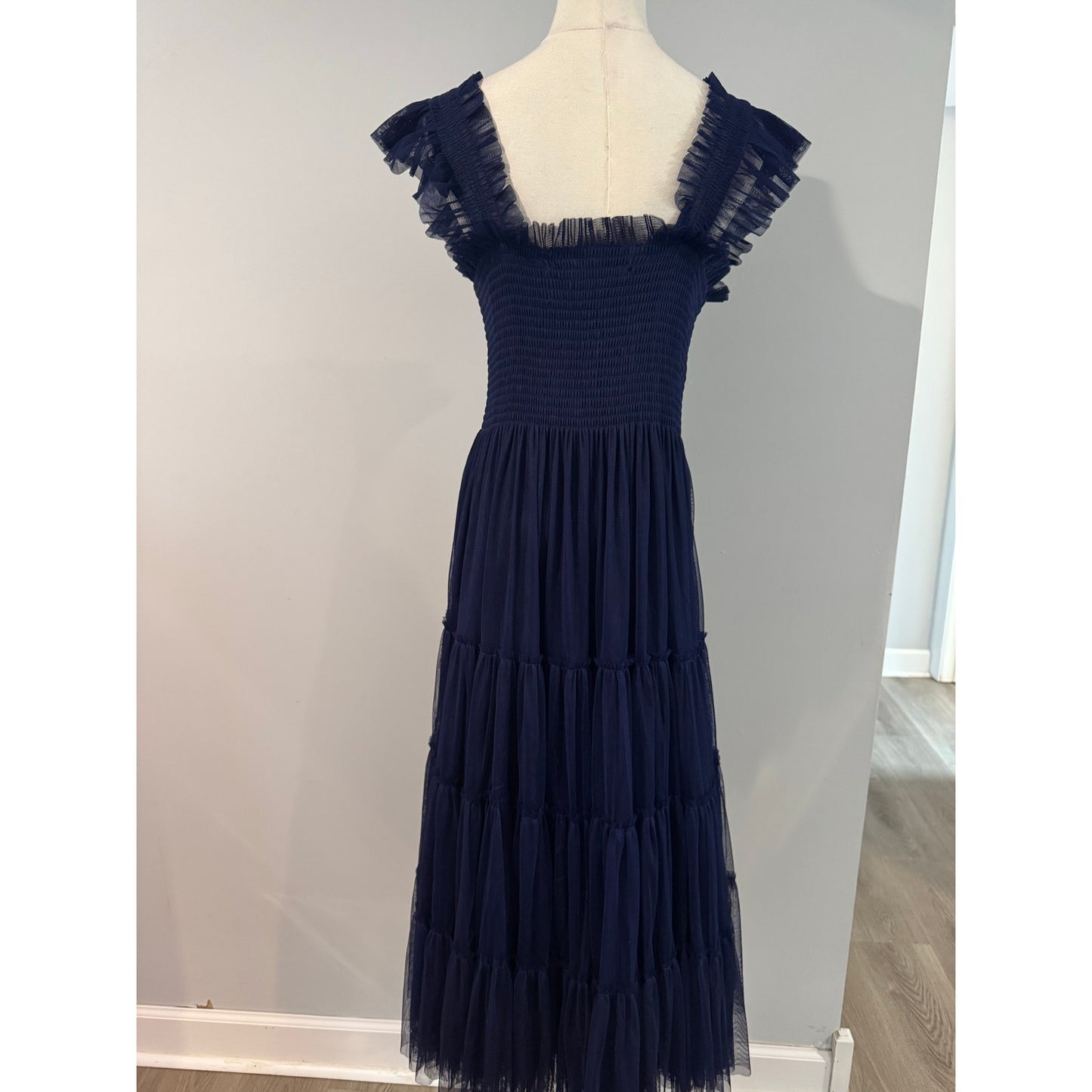 Hill House Home The Nap Dress Navy Blue Sheer Tulle Collector's Edition Size S