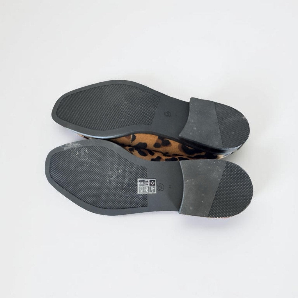 3.1 Phillip Lim Leopard Print Alexa Loafer Low Heel Calf Hair Size 41/US10
