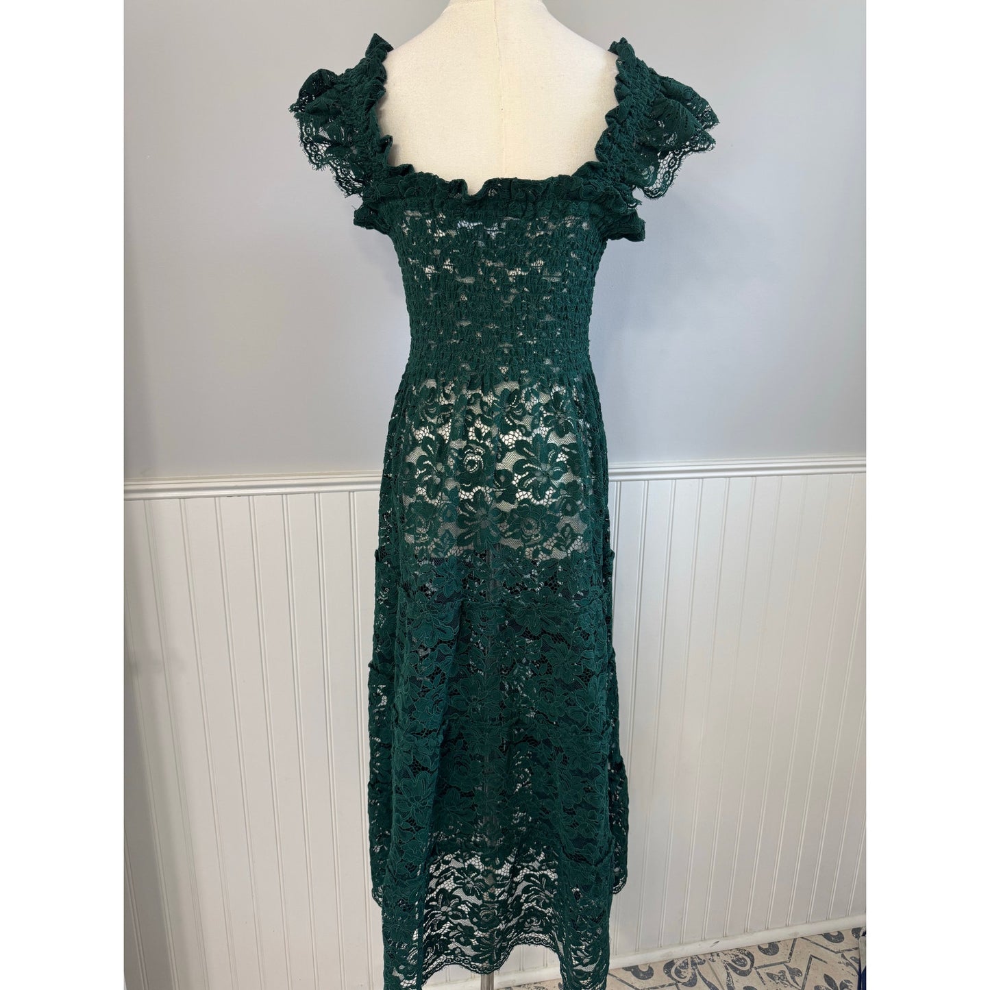 Hill House Home The Lace Nap Dress Collector's Ed Botanical Garden Green Size Sm