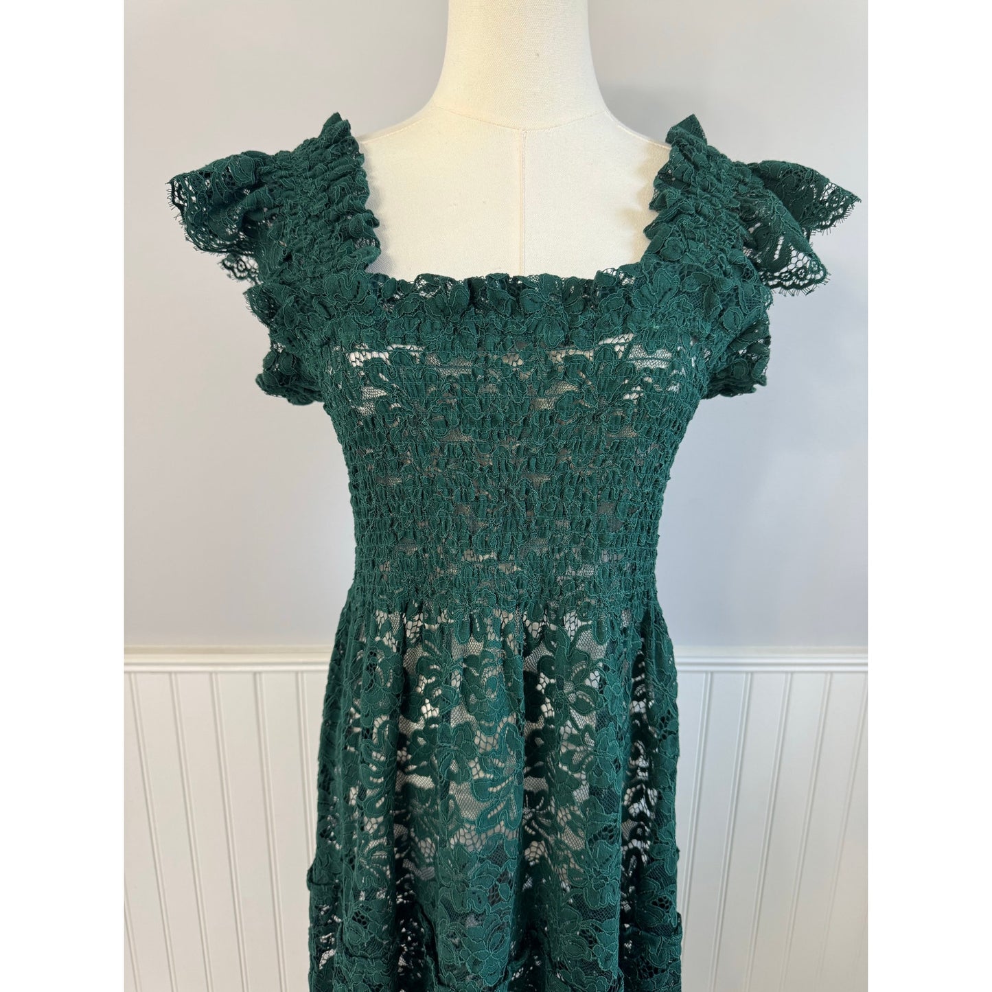 Hill House Home The Lace Nap Dress Collector's Ed Botanical Garden Green Size Sm